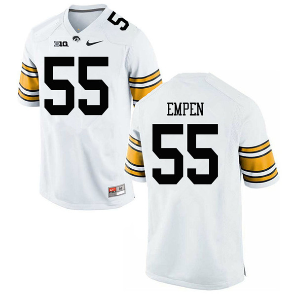 Men #55 Luke Empen Iowa Hawkeyes College Football Jerseys Sale-White